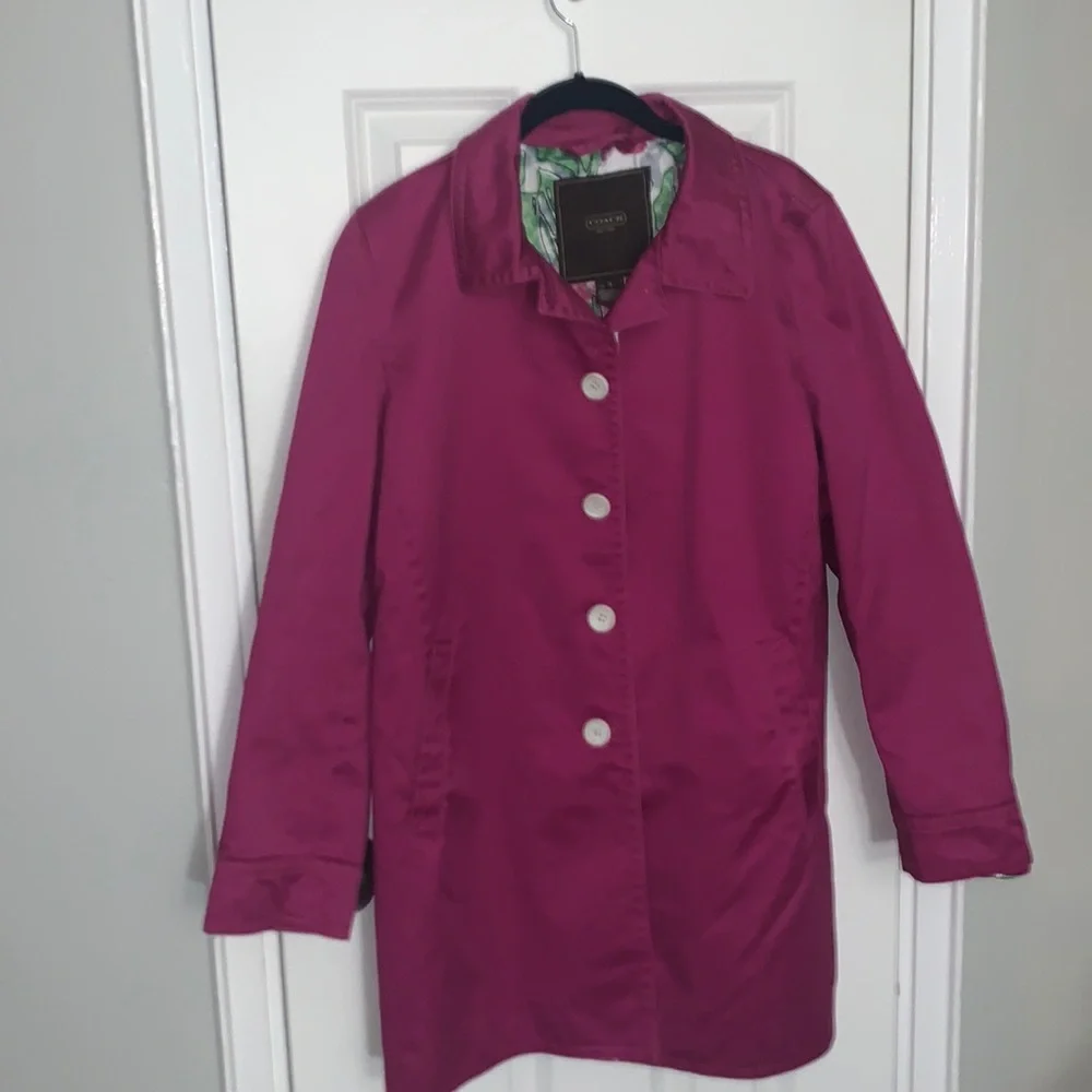 Coach Pink Trench Coat - Picture 1 of 6